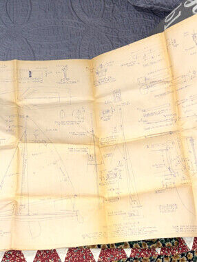 Blueprints of Youngquist's Y-Flyer Sailboat Yacht - 34x22 in -1960's D.W. Dutton